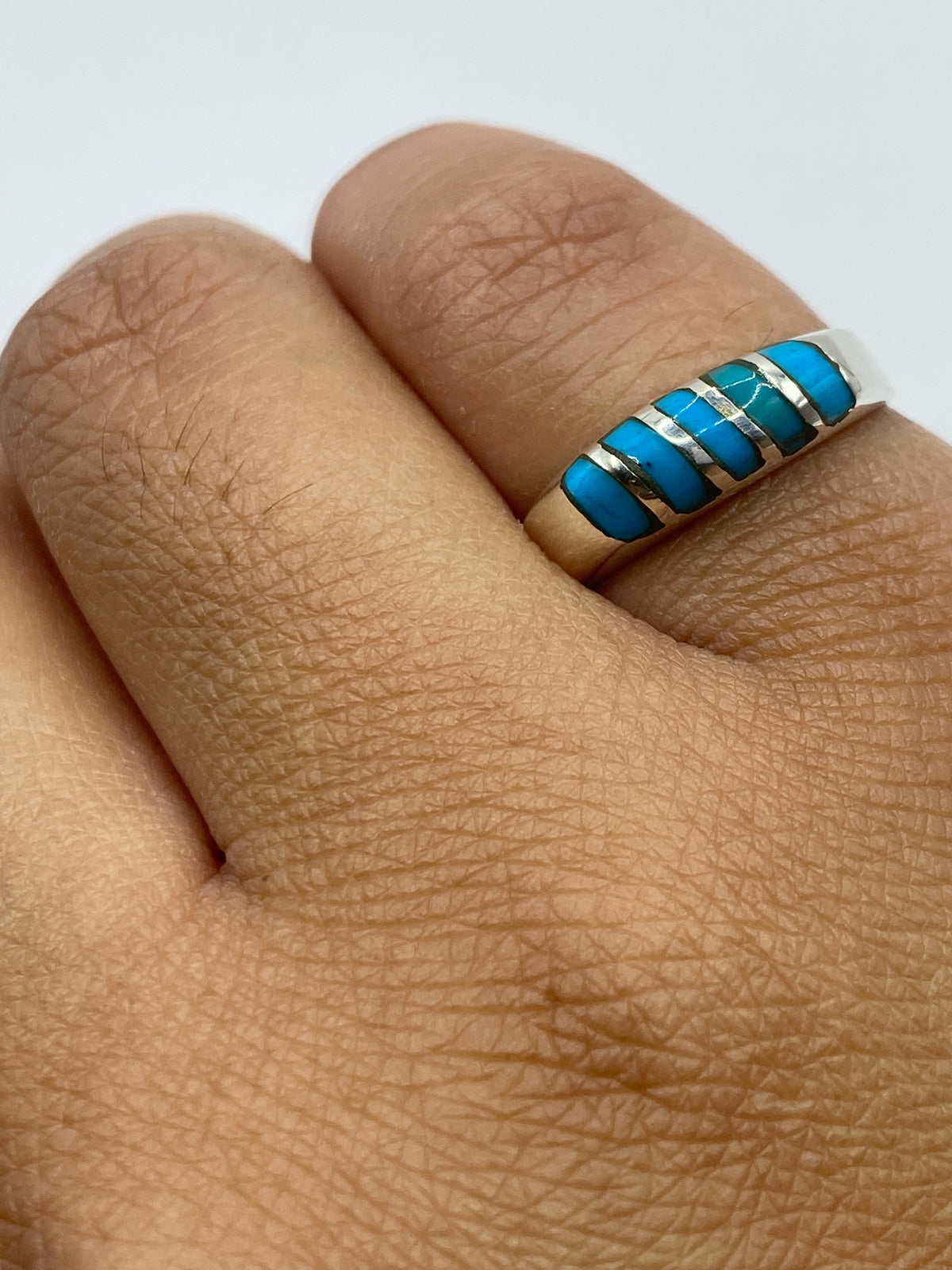 Anillo Plata Turquesa Azul — Minimalista 925 — foto 6