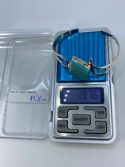 Brazalete de Plata con Turquesa Azul — Taxco 925 — foto 7