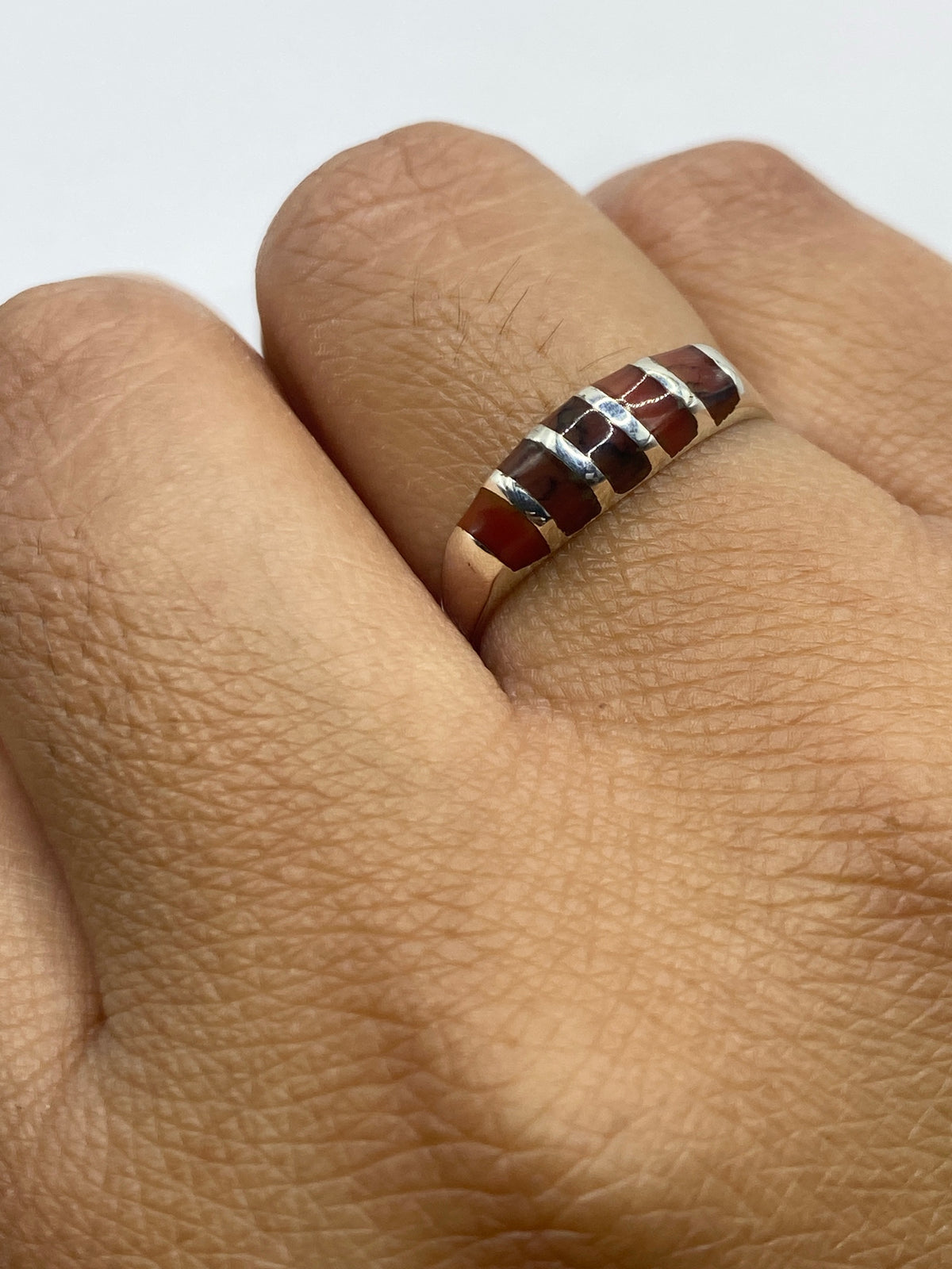 Anillo de Plata 925 con Piedra Café — Minimalista Taxco — foto 6