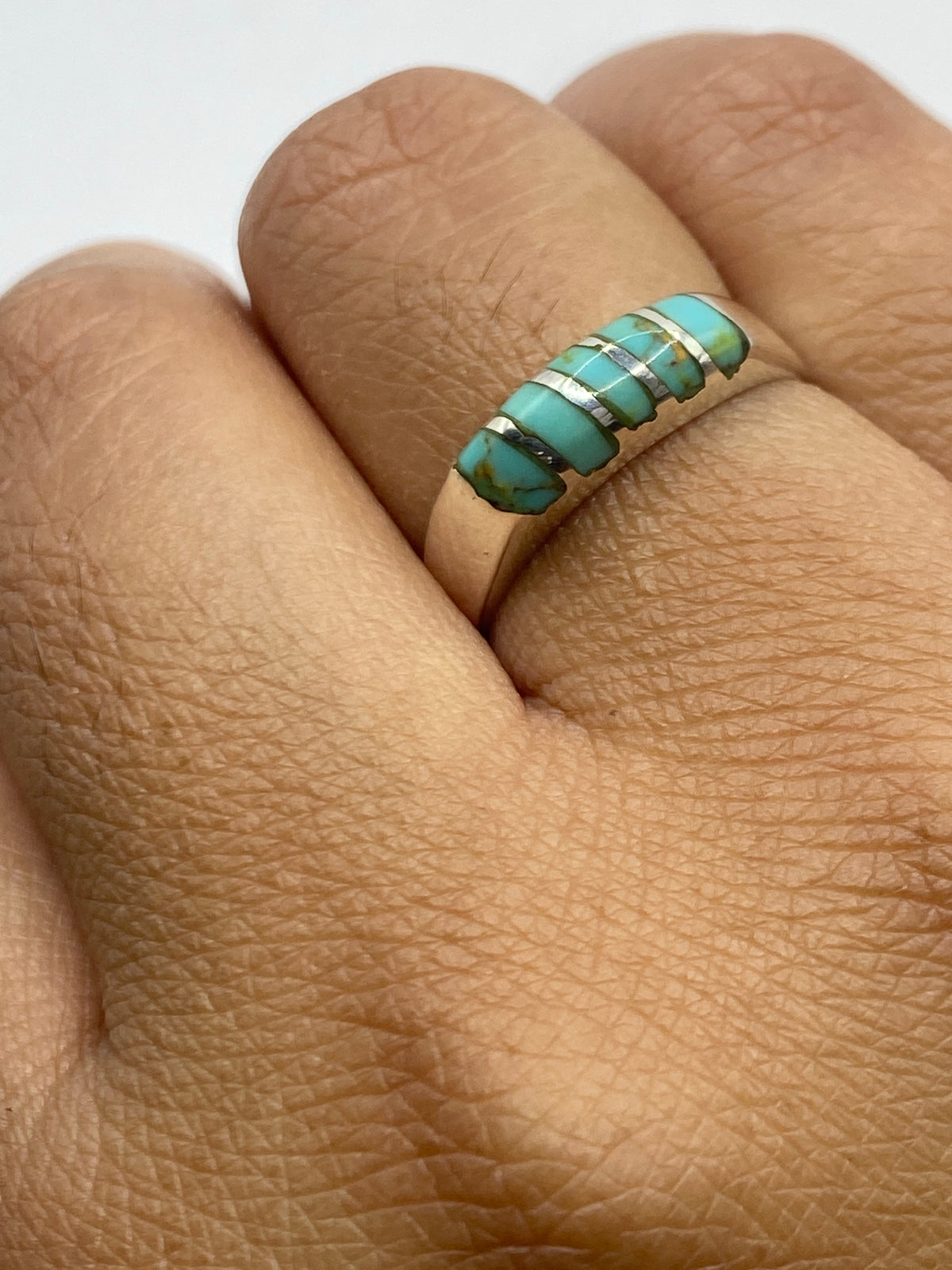 Anillo de Plata Turquesa Azul Cielo — Taxco 925 — foto 6
