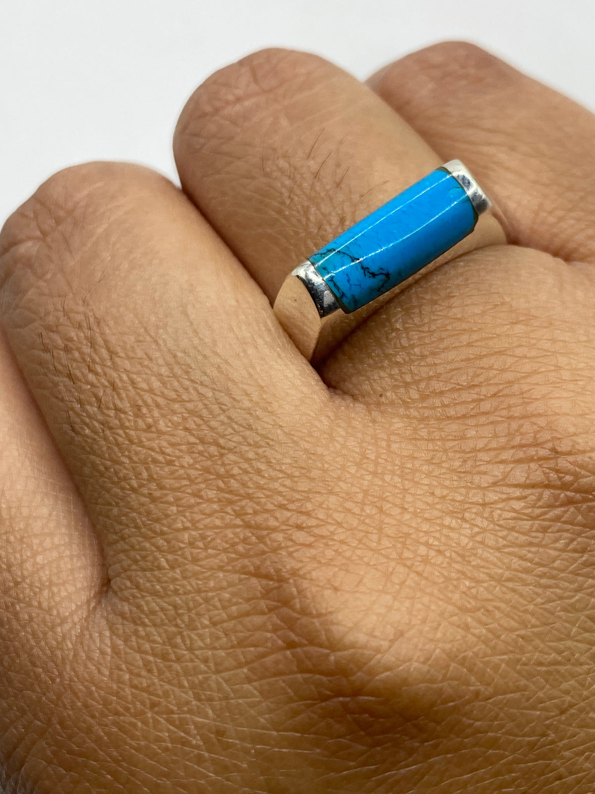 Anillo de Plata Turquesa Azul Cielo — Taxco 925 — foto 6