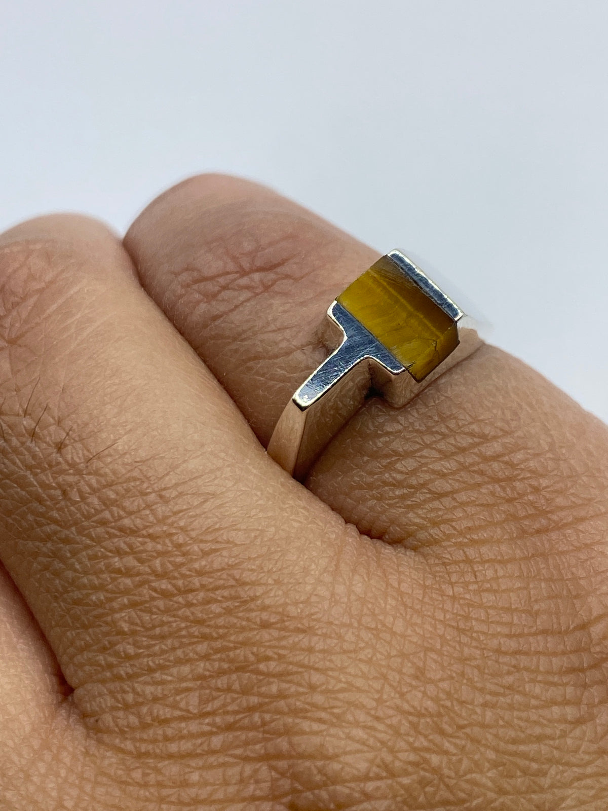Anillo de Plata Ojo de Tigre Café — Taxco 925 — foto 6