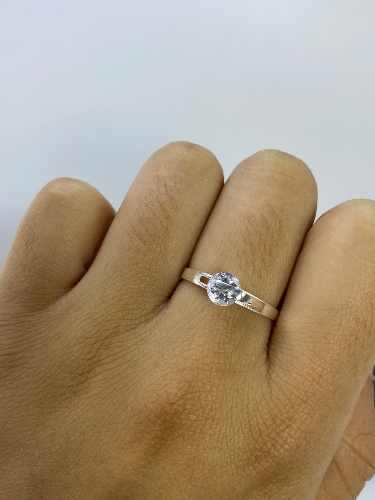 Anillo de Plata Solitario Circonia Cristalina — Taxco 925 — foto 6