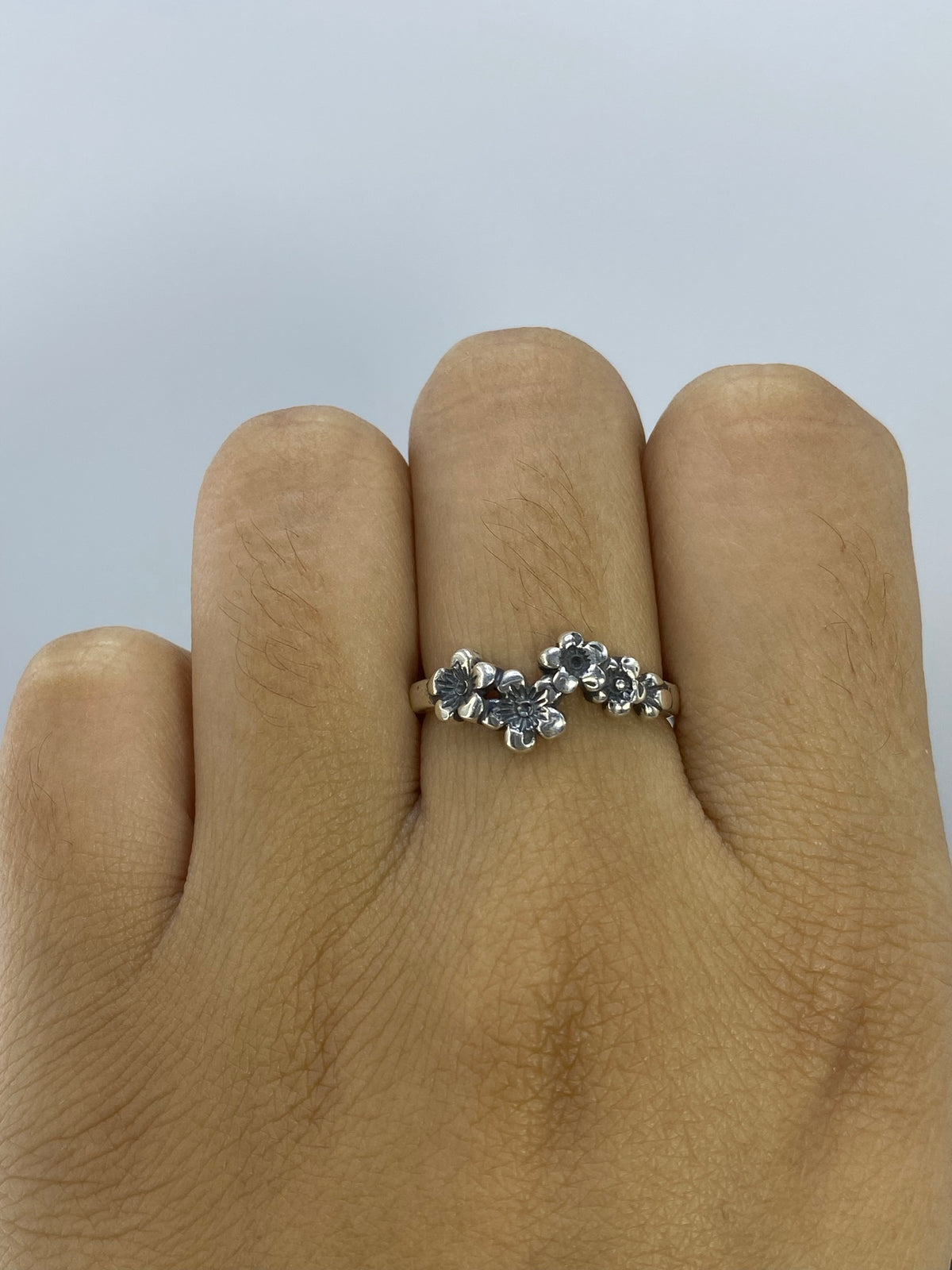 Anillo de Plata Repujado con Flores — Taxco 925 — foto 6