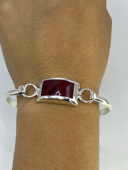 Brazalete Plata 925 con Coral Rojo — Taxco — foto 6