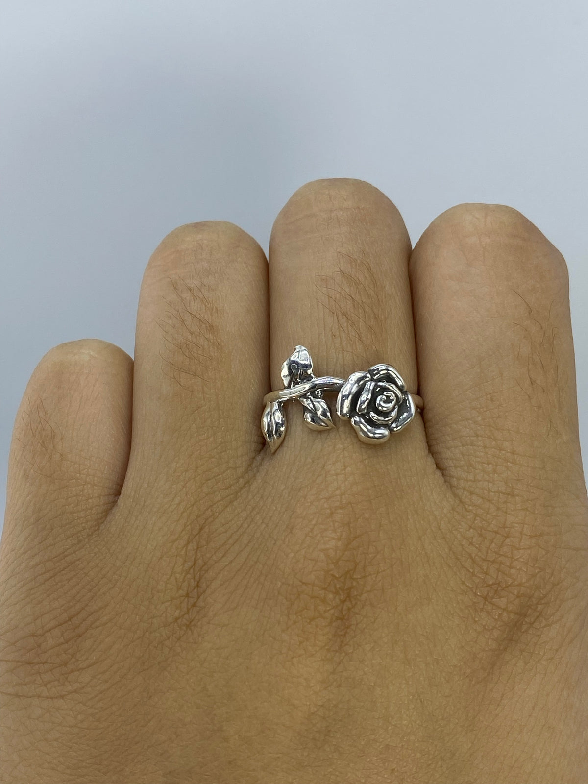 Anillo de Plata Repujado Rosa — Taxco 925 — foto 6