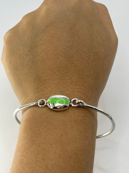 Brazalete de Plata 925 con Piedra Verde Olivo — Taxco — foto 6