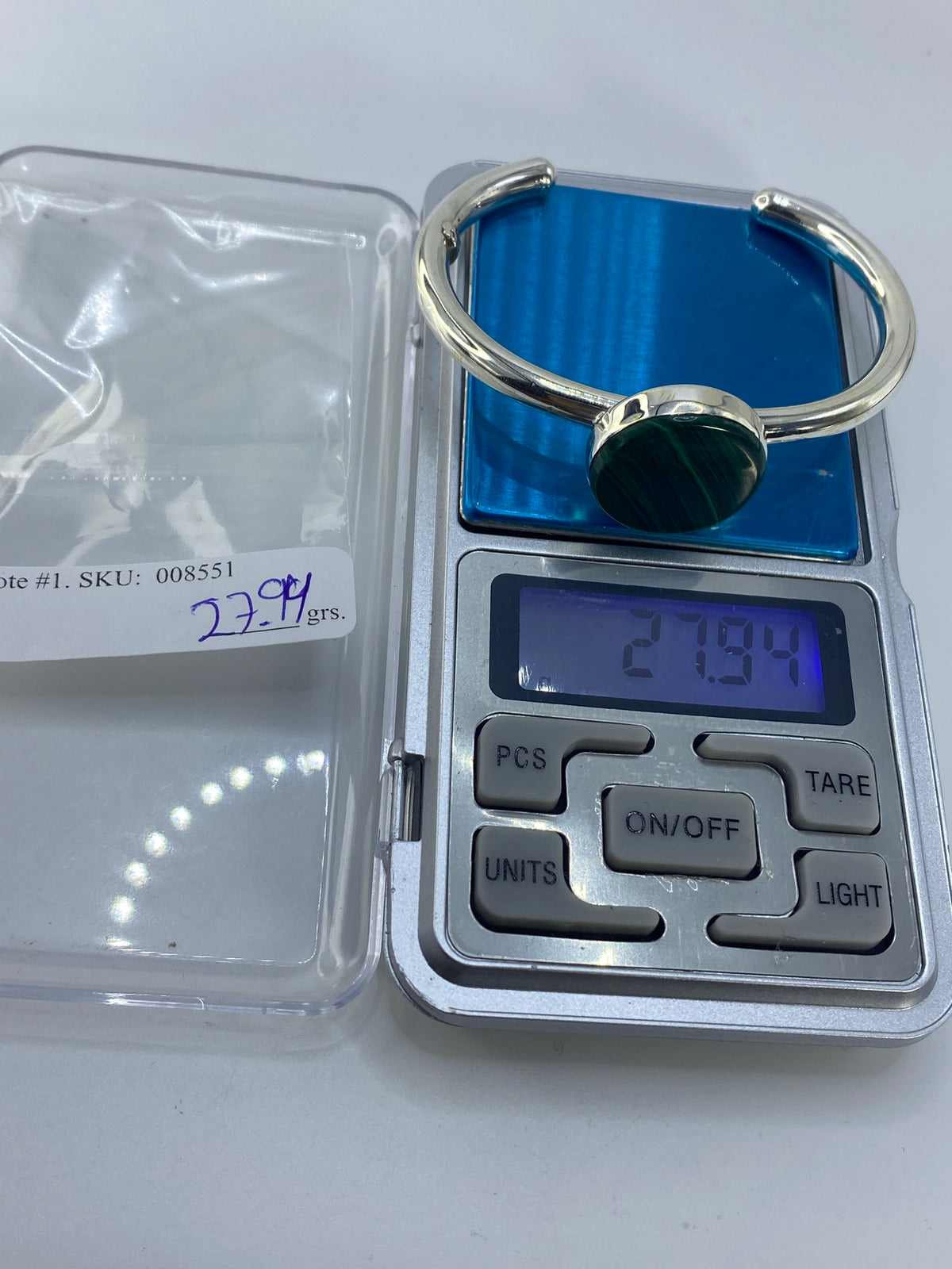 Brazalete de Plata Malaquita Verde — Taxco 925 — foto 7