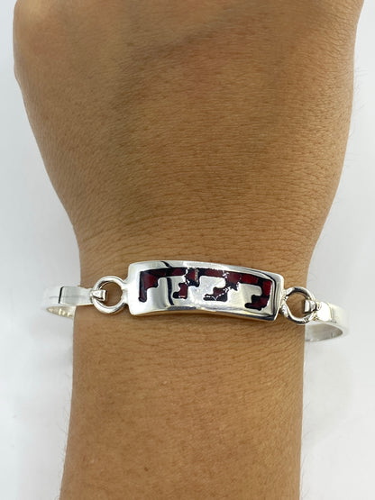 Brazalete Plata 925 con Coral Rojo — Taxco — foto 6