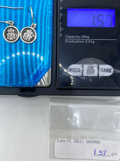Aretes Plata Repujado Masónico — Taxco 925 — foto 6