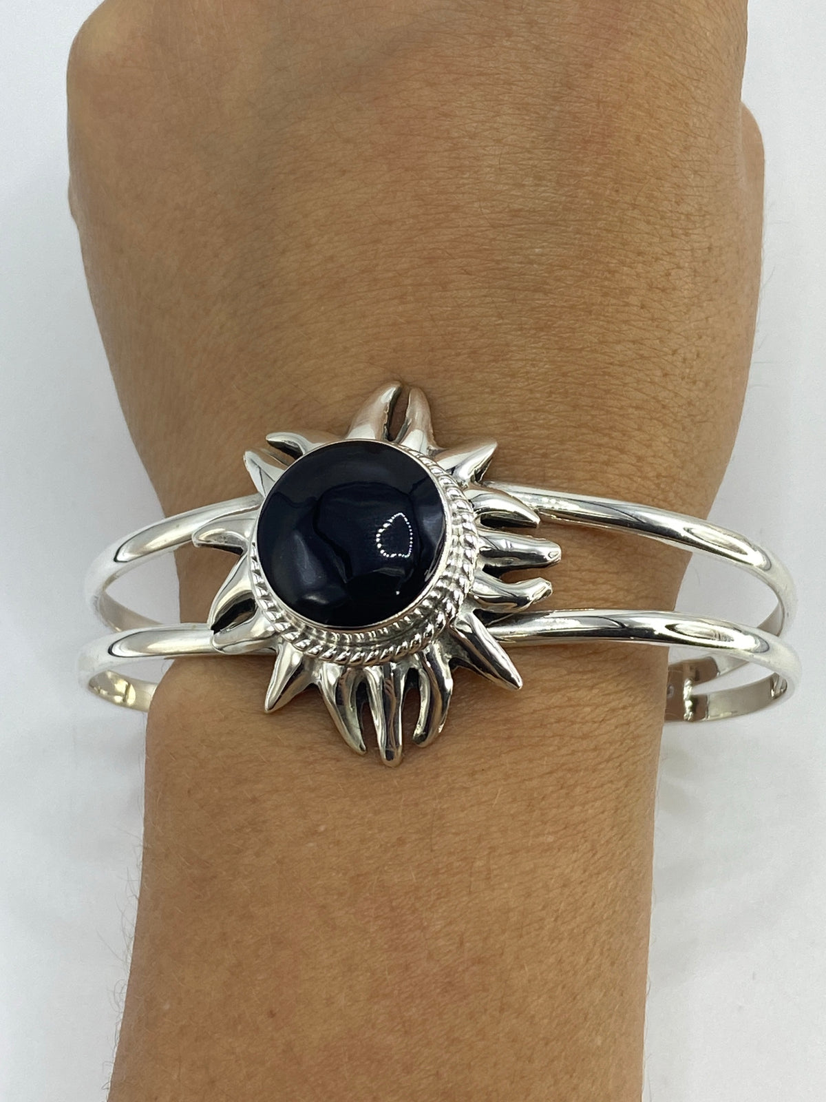 Brazalete de Plata 925 con Ónix Negro — Sol de Taxco — foto 6