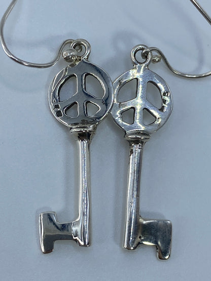 Aretes de Plata Símbolo de Paz — Calado Taxco 925 — foto 5