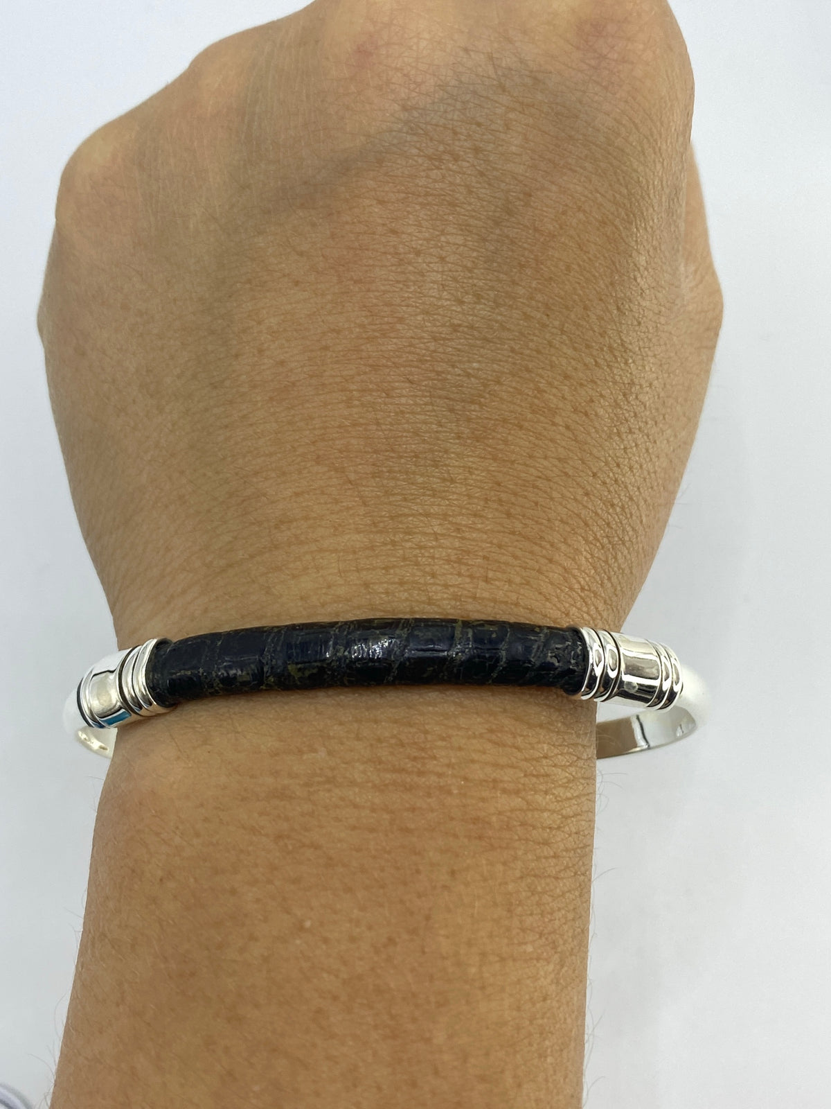 Brazalete de Plata Cartoneado Piel de Víbora — Taxco 925 — foto 6