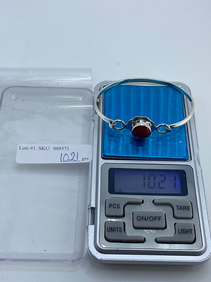 Brazalete Plata con Coral Rojo — Taxco 925 — foto 7