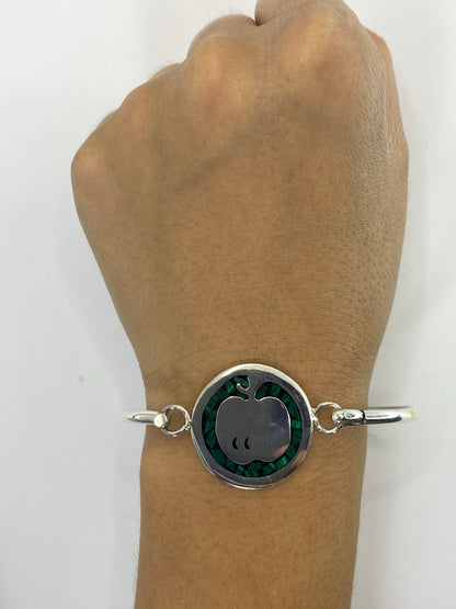 Brazalete Plata con Marcasita Verde — Esclava Taxco 925 — foto 6