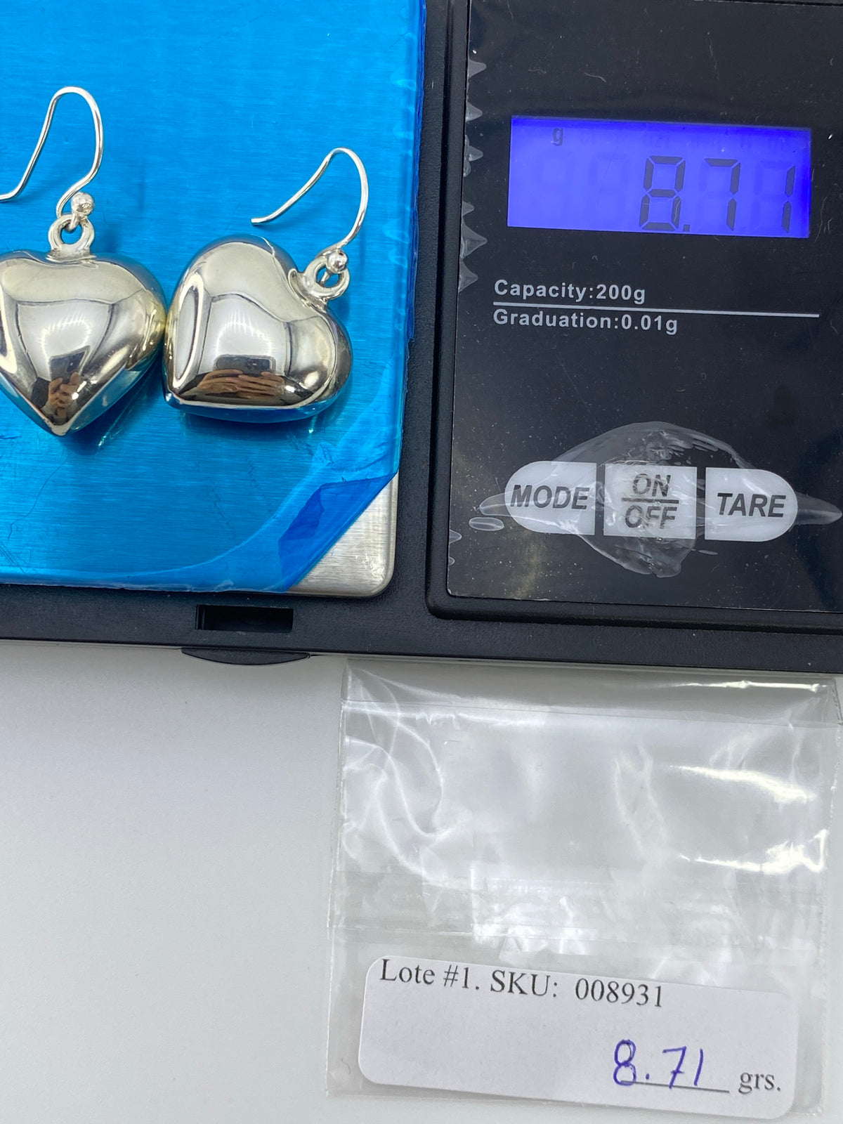 Aretes de Plata Corazón Macizo — Taxco 925 — foto 6