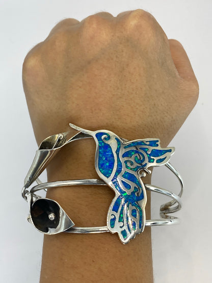 Brazalete Plata Turquesa Azul Taxco 925 — Esclava Rígida — foto 6