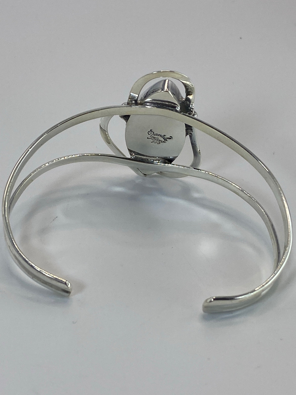 Brazalete de Plata 950 con Turquesa Azul Cielo — Taxco — foto 5