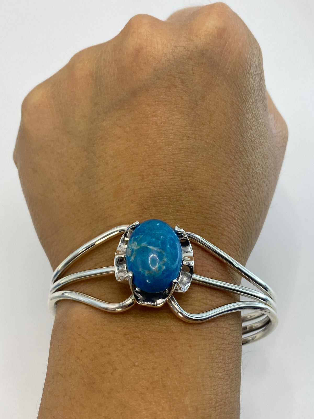 Brazalete Plata Turquesa Azul Cielo — Taxco 925 — foto 6