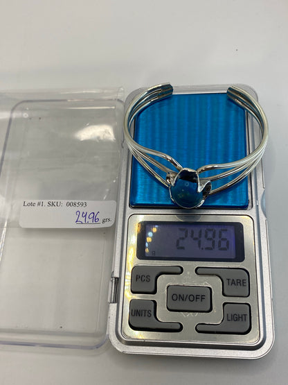 Brazalete Plata Turquesa Azul Cielo — Taxco 925 — foto 7