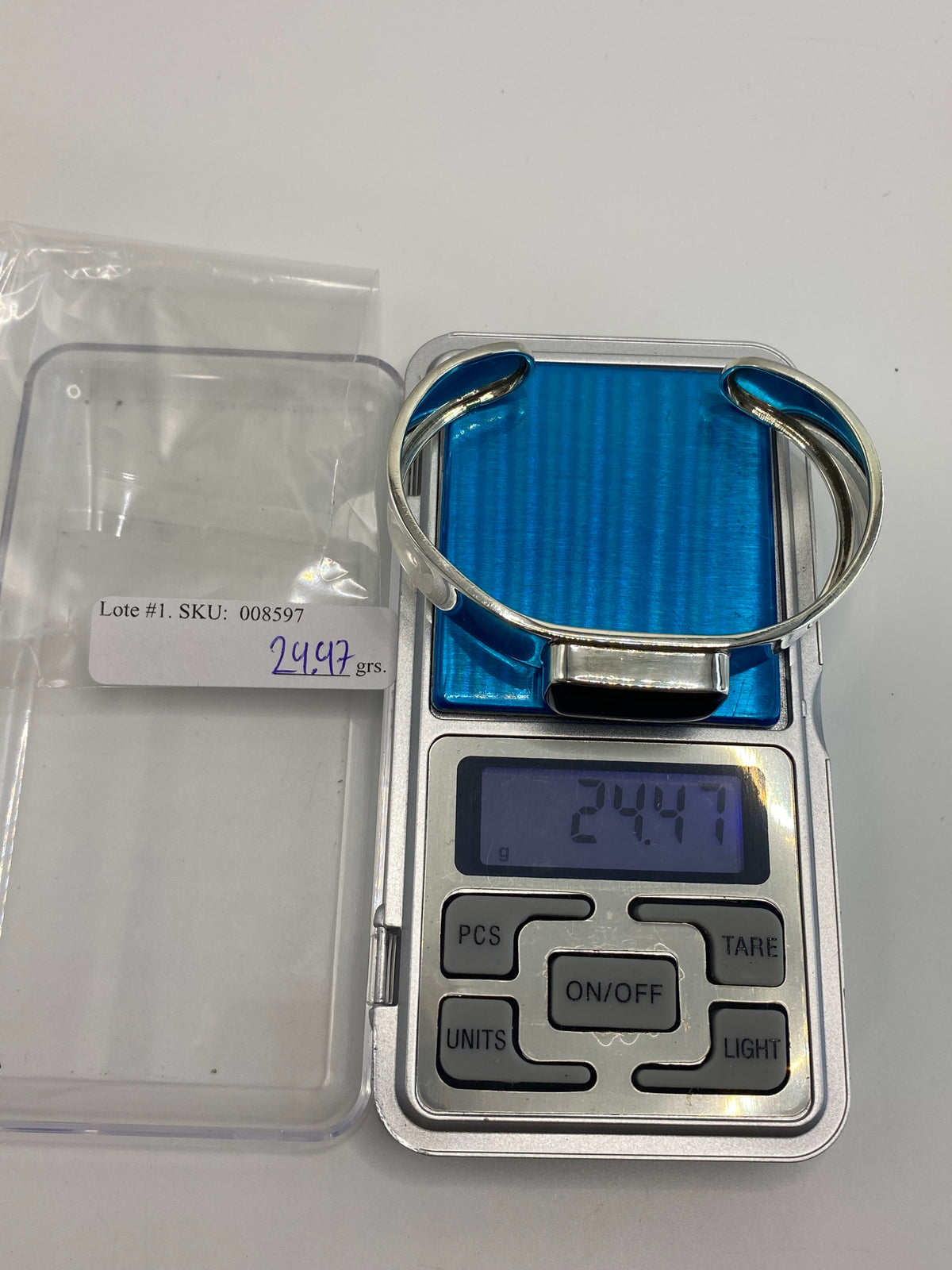 Brazalete Rígido Plata 925 con Ónix Negra — Taxco — foto 7