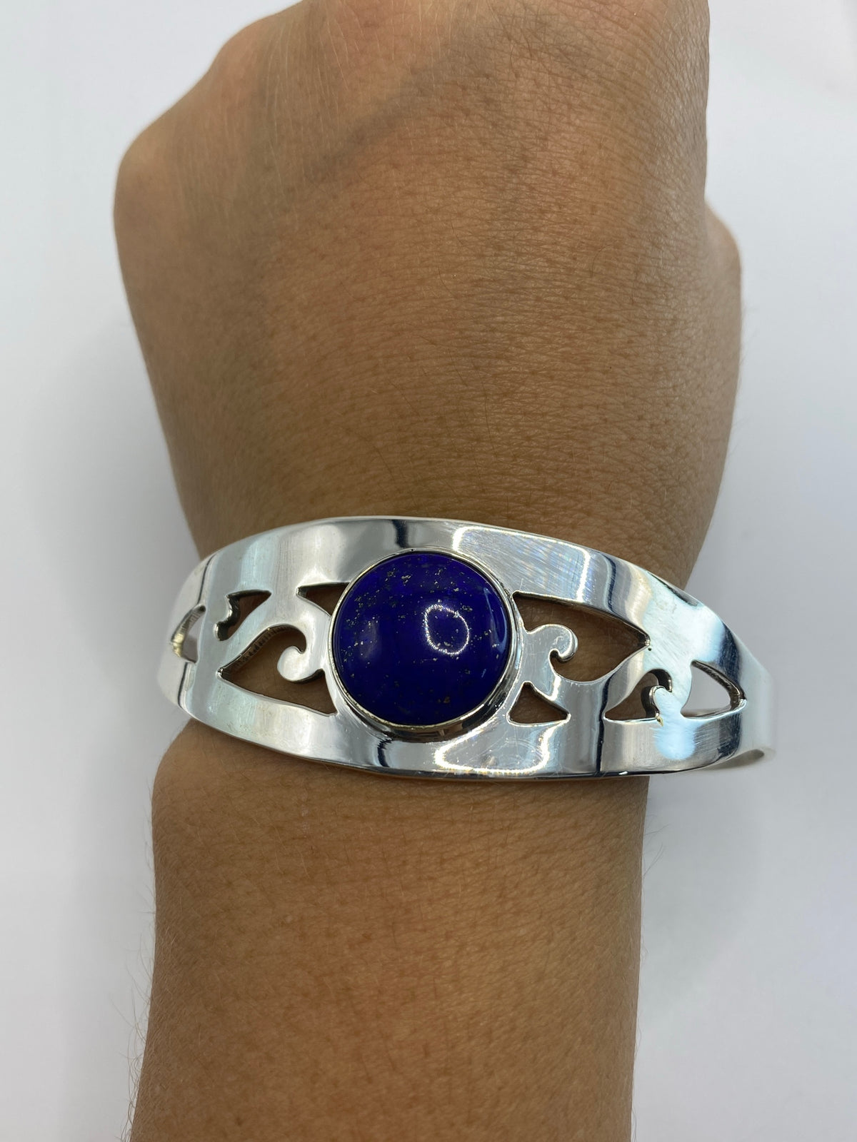 Brazalete Plata Rigido con Lapislazuli — Taxco 925 — foto 6