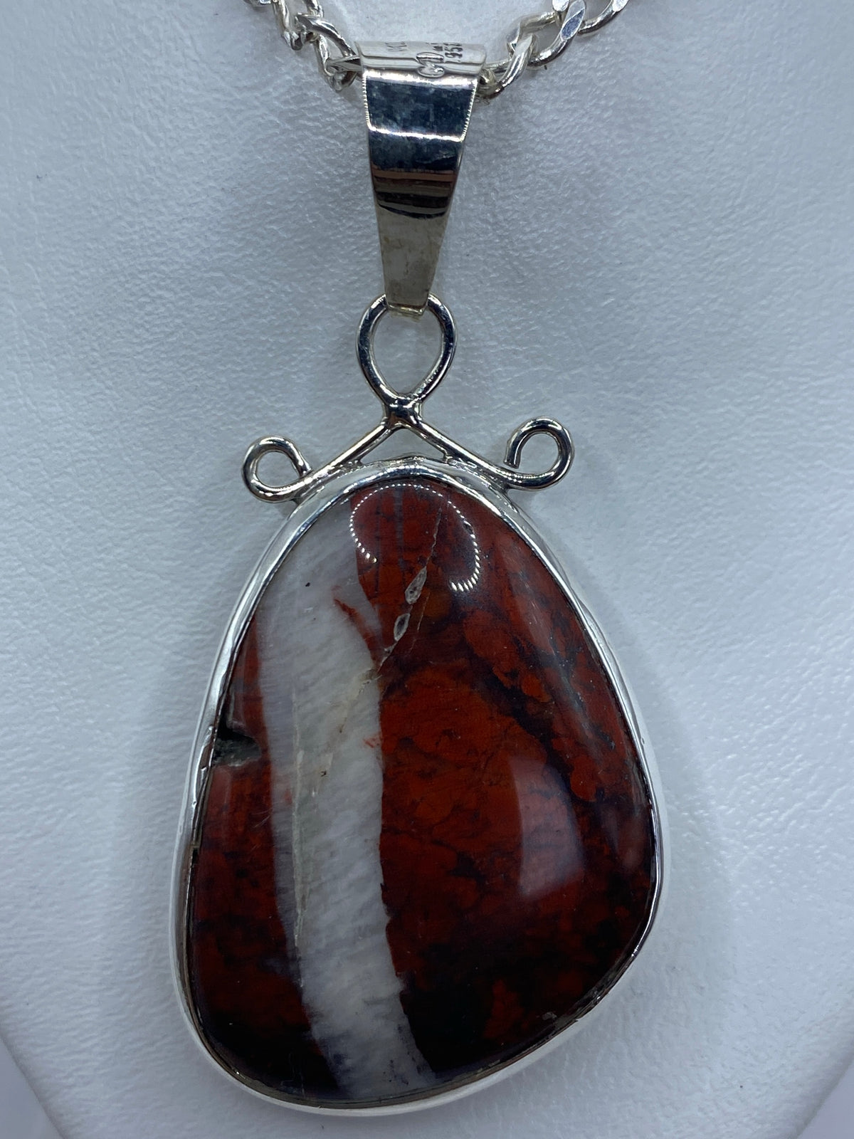 Dije de Plata Jaspe Rojo Doble Vista — Taxco 950 — foto 1