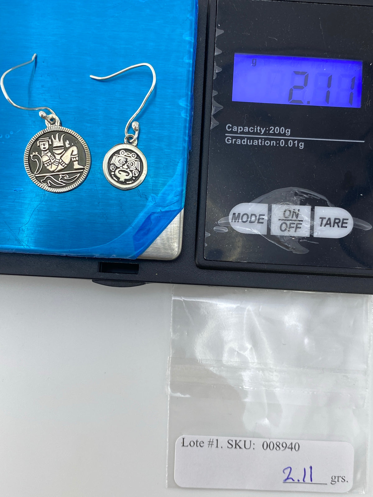 Aretes de Plata Repujado Prehispánico — Taxco 925 — foto 6
