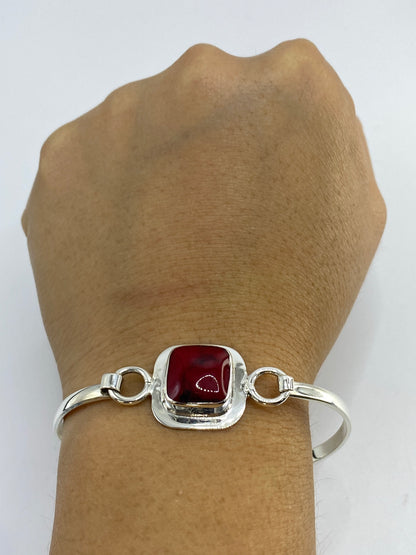 Brazalete Plata Coral Rojo — Taxco 925 — foto 6