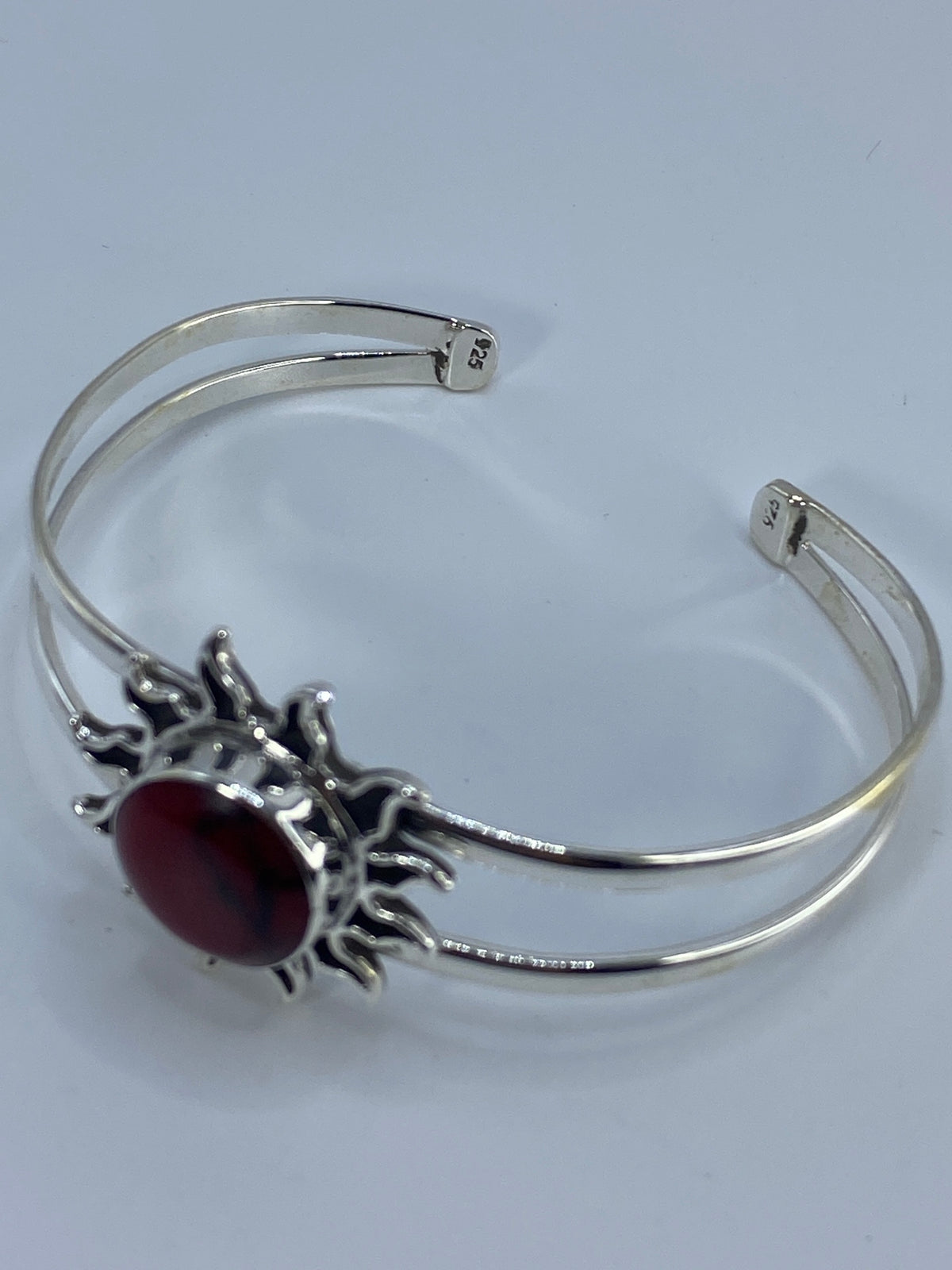Brazalete Plata 925 con Coral Rojo — Taxco — foto 5
