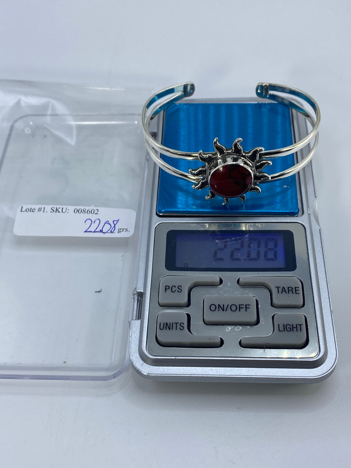Brazalete Plata 925 con Coral Rojo — Taxco — foto 7