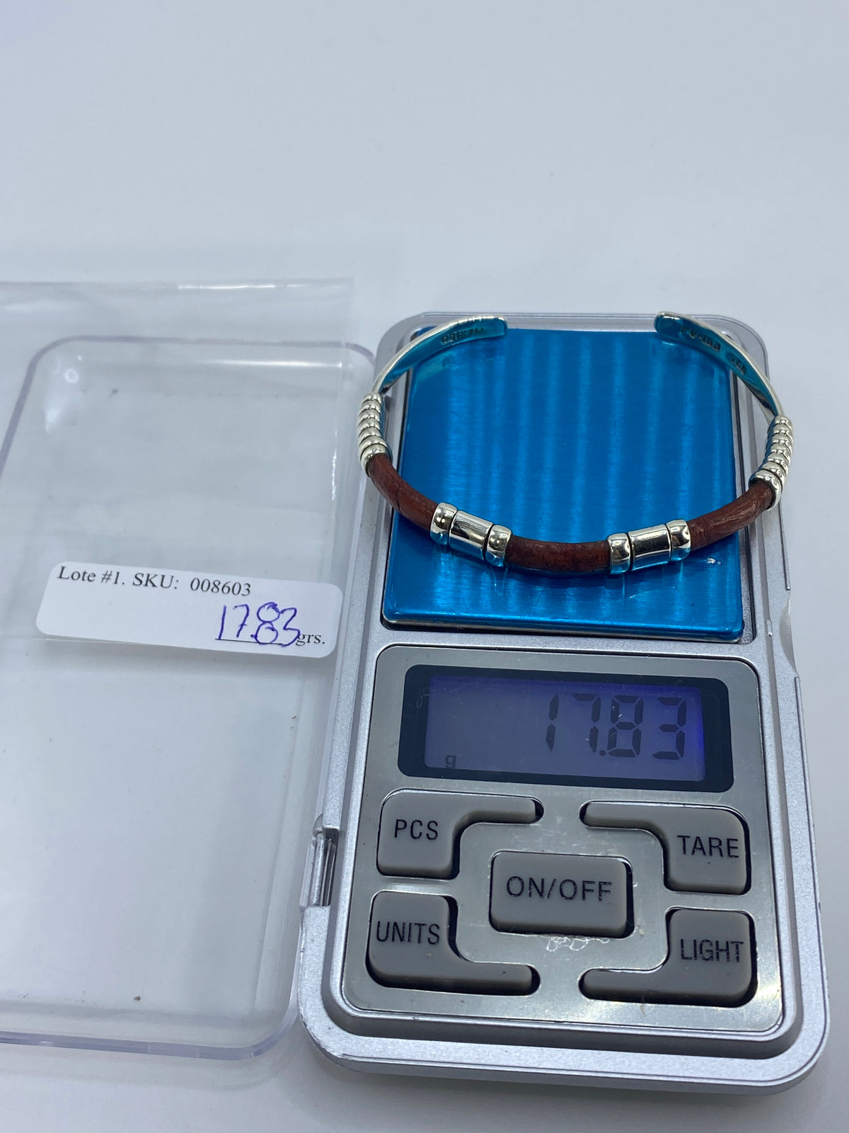 Brazalete de Plata Cartoneado con Textura Piel — Taxco 925 — foto 7