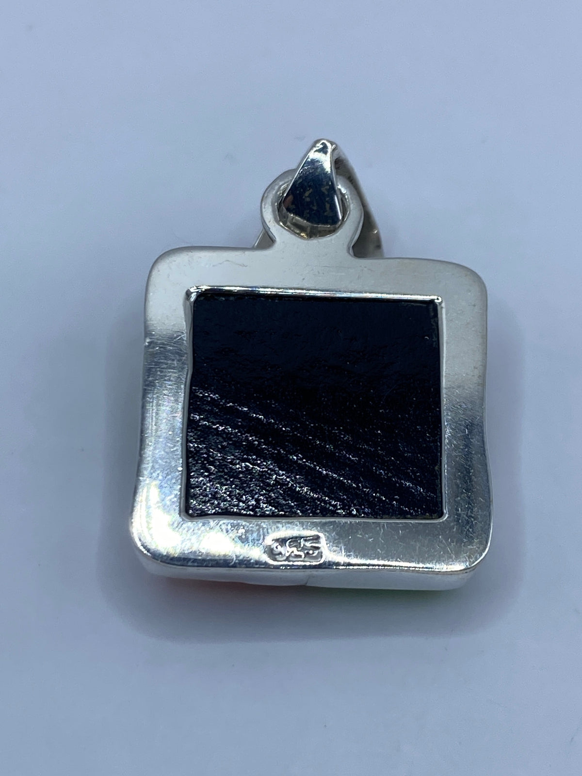 Dije Cuadrado Plata 925 con Piedra Roja — Taxco — foto 5