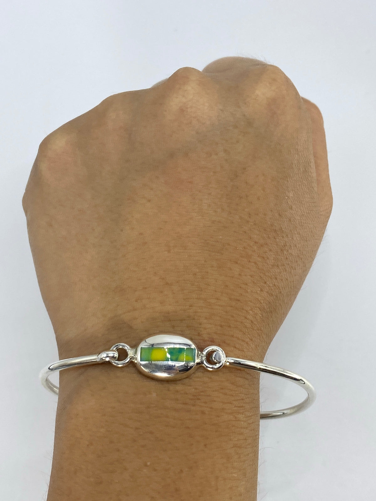 Brazalete Plata 925 con Turquesa Africana — Taxco — foto 6