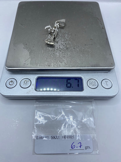 Dije Plata Santa Muerte Repujado — Taxco 925 — foto 6