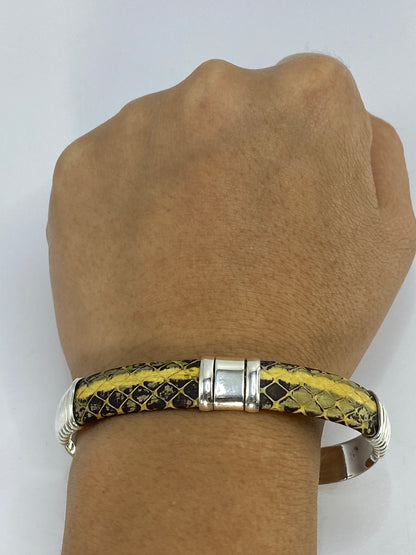 Brazalete de Plata Cartoneado Piel de Víbora — Taxco 925 — foto 6