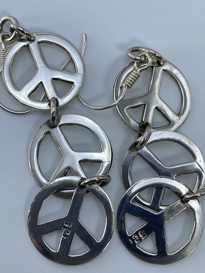 Aretes de Plata Símbolo de Paz Calado — Taxco 925 — foto 5