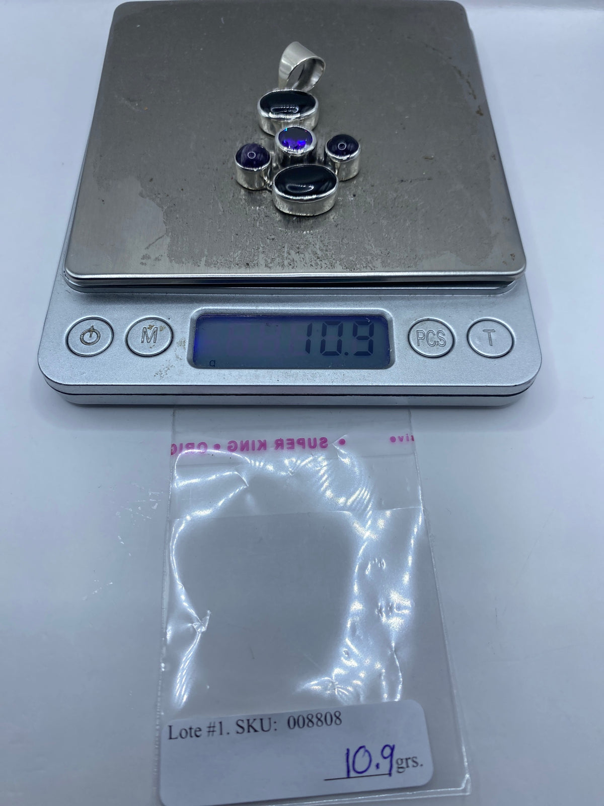 Dije Cruz de Plata 925 con Ónix, Amatista y Circonia — foto 6