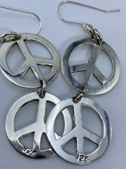 Aretes Plata Calado Símbolo Paz — Taxco 925 — foto 5