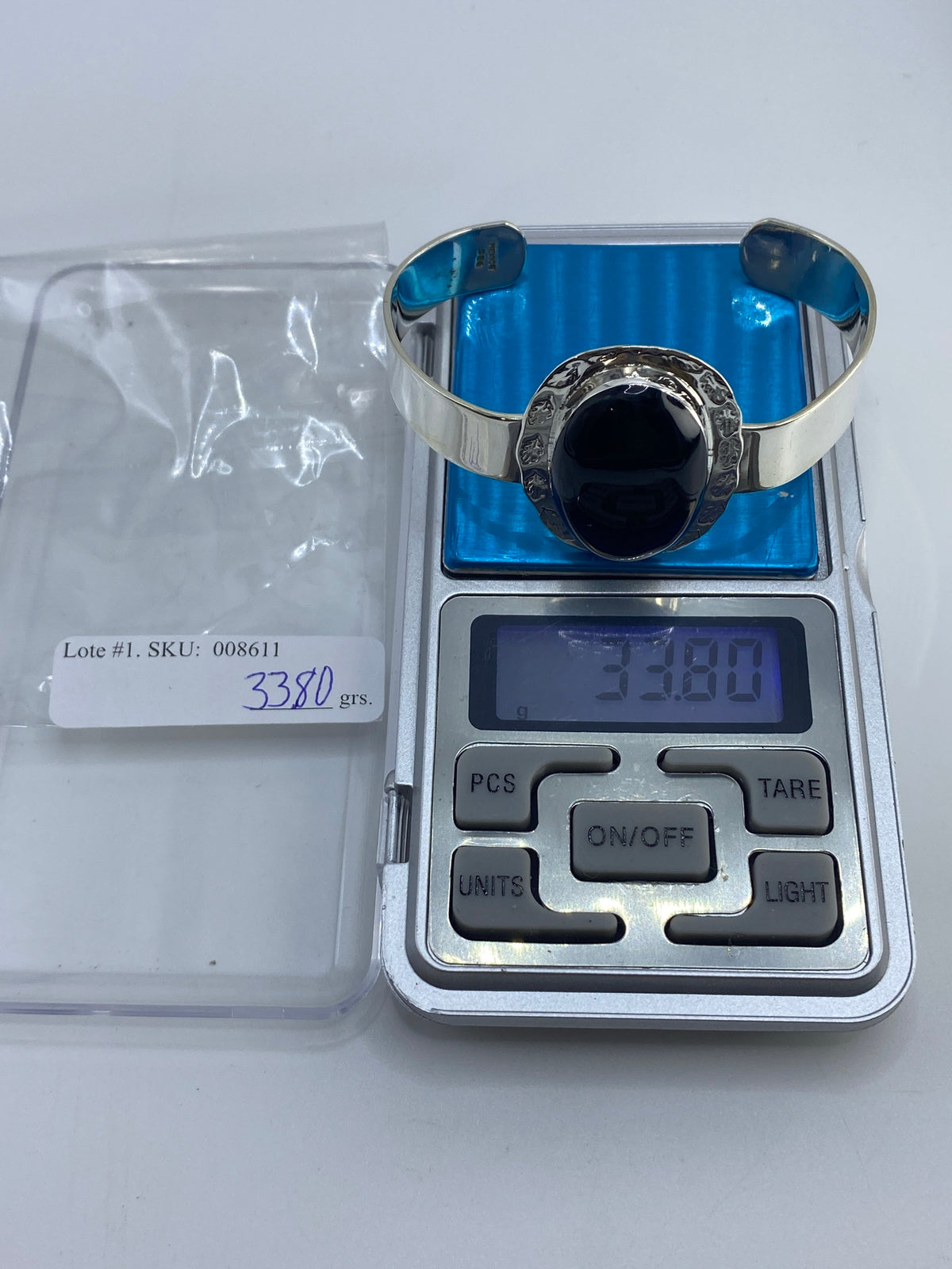 Brazalete Plata Onix Negro Engastado — Taxco 925 — foto 7