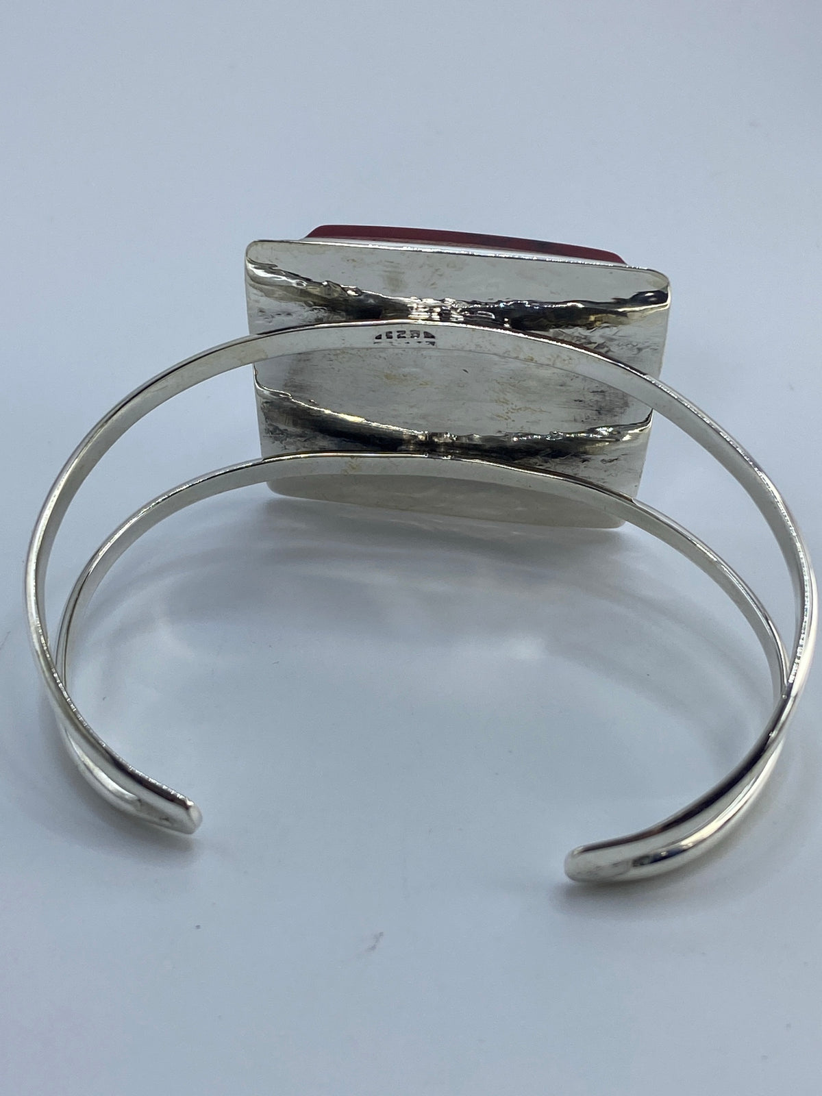 Brazalete de Plata con Coral Rojo — Taxco 925 — foto 5