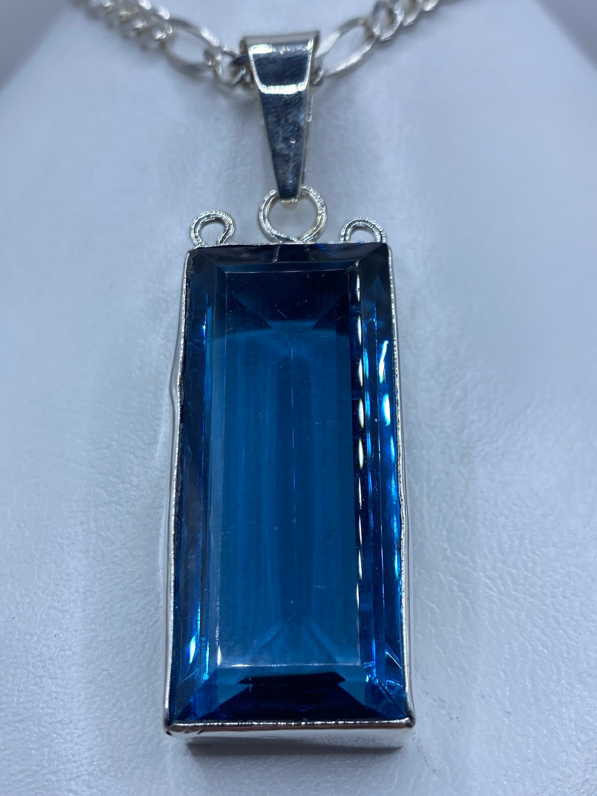 Dije Plata 950 Circonia Azul Rectangular — Taxco — foto 1