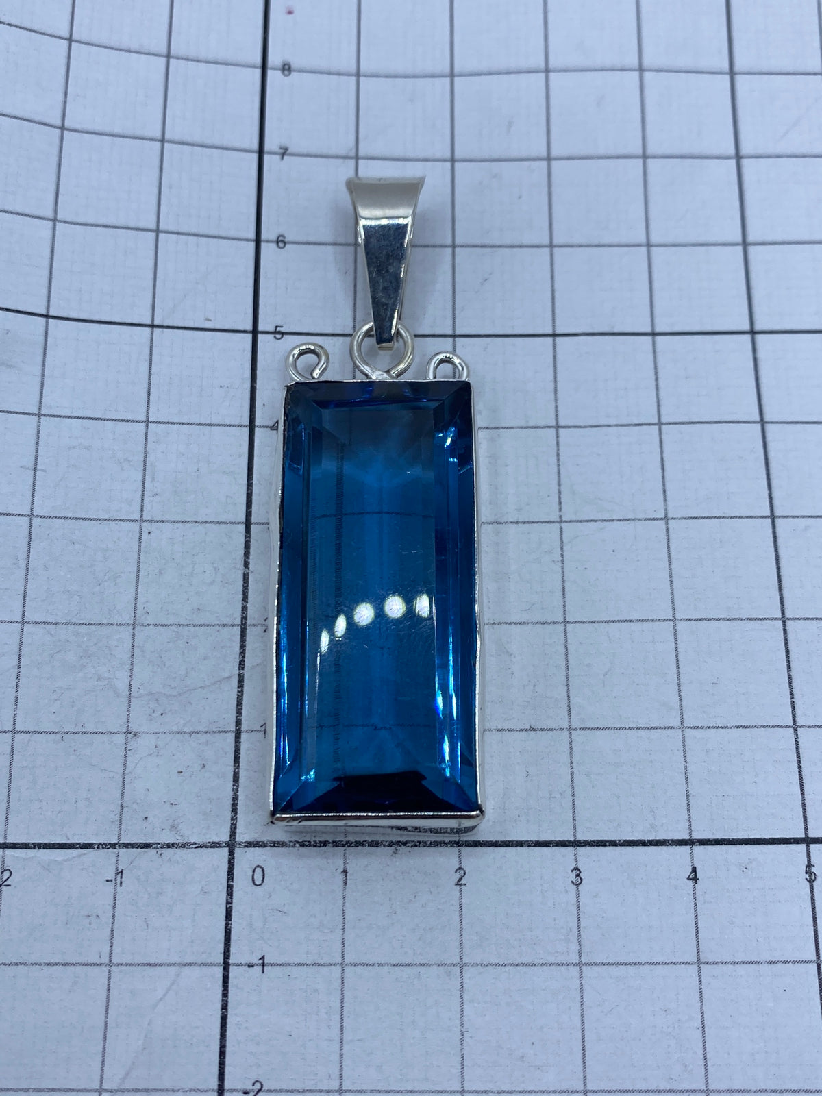 Dije Plata 950 Circonia Azul Rectangular — Taxco — foto 4