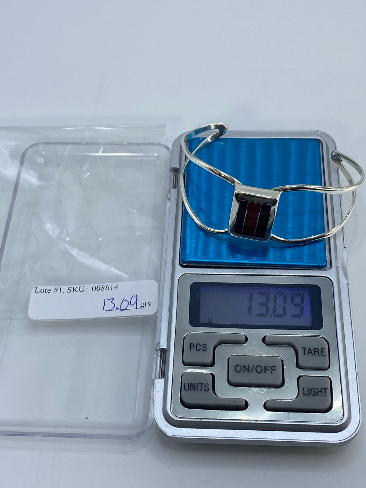 Brazalete de Plata con Coral y Ónix — Taxco 925 — foto 7