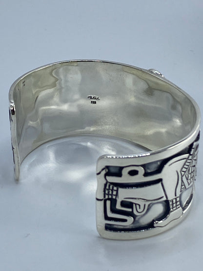 Brazalete de Plata Repujado Prehispánico — Taxco 925 — foto 5