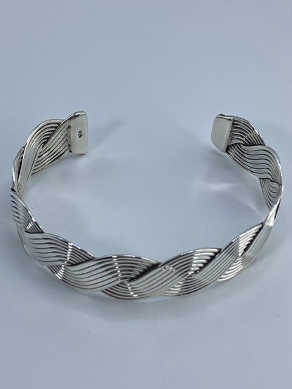 Brazalete Plata Cartoneado Taxco — Diseño Rígido 925 — foto 5