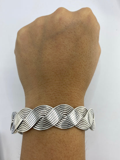 Brazalete Plata Cartoneado Taxco — Diseño Rígido 925 — foto 6