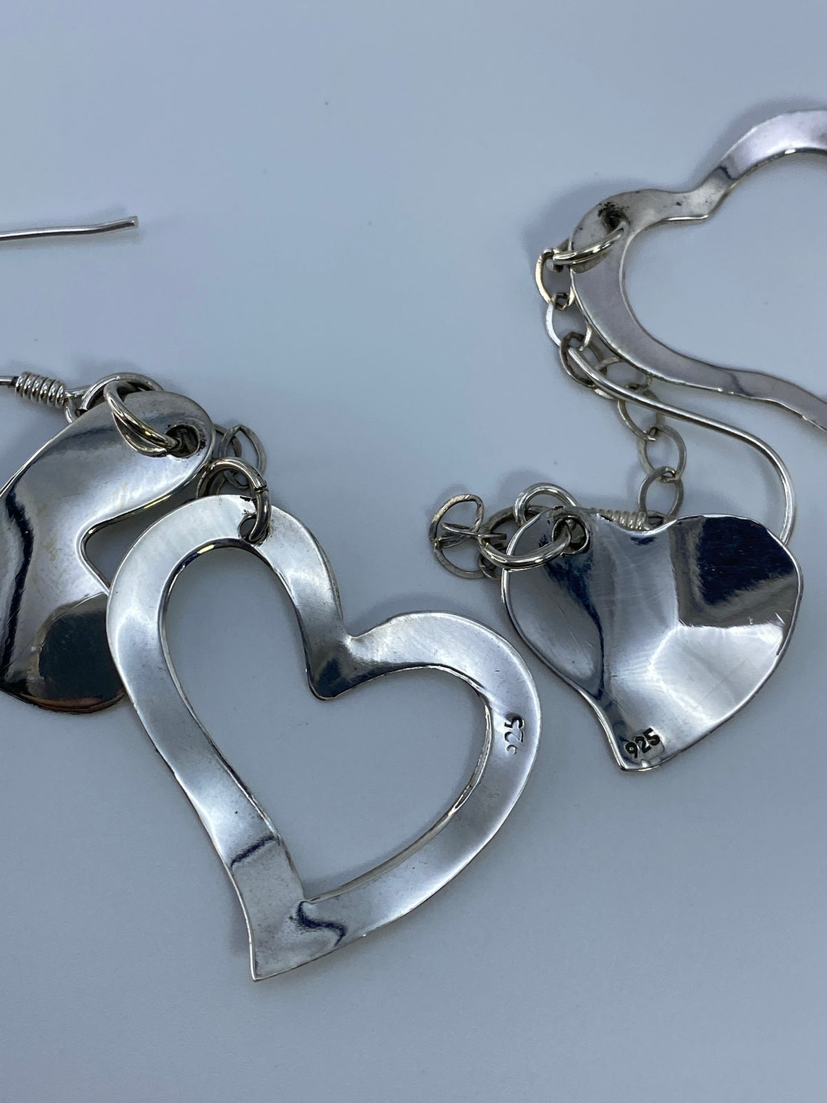 Aretes Calado Corazón Asimétrico — Plata 925 Taxco — foto 5