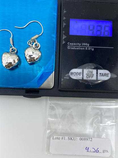 Aretes Corazón de Plata 925 Cartoneado — Taxco — foto 6