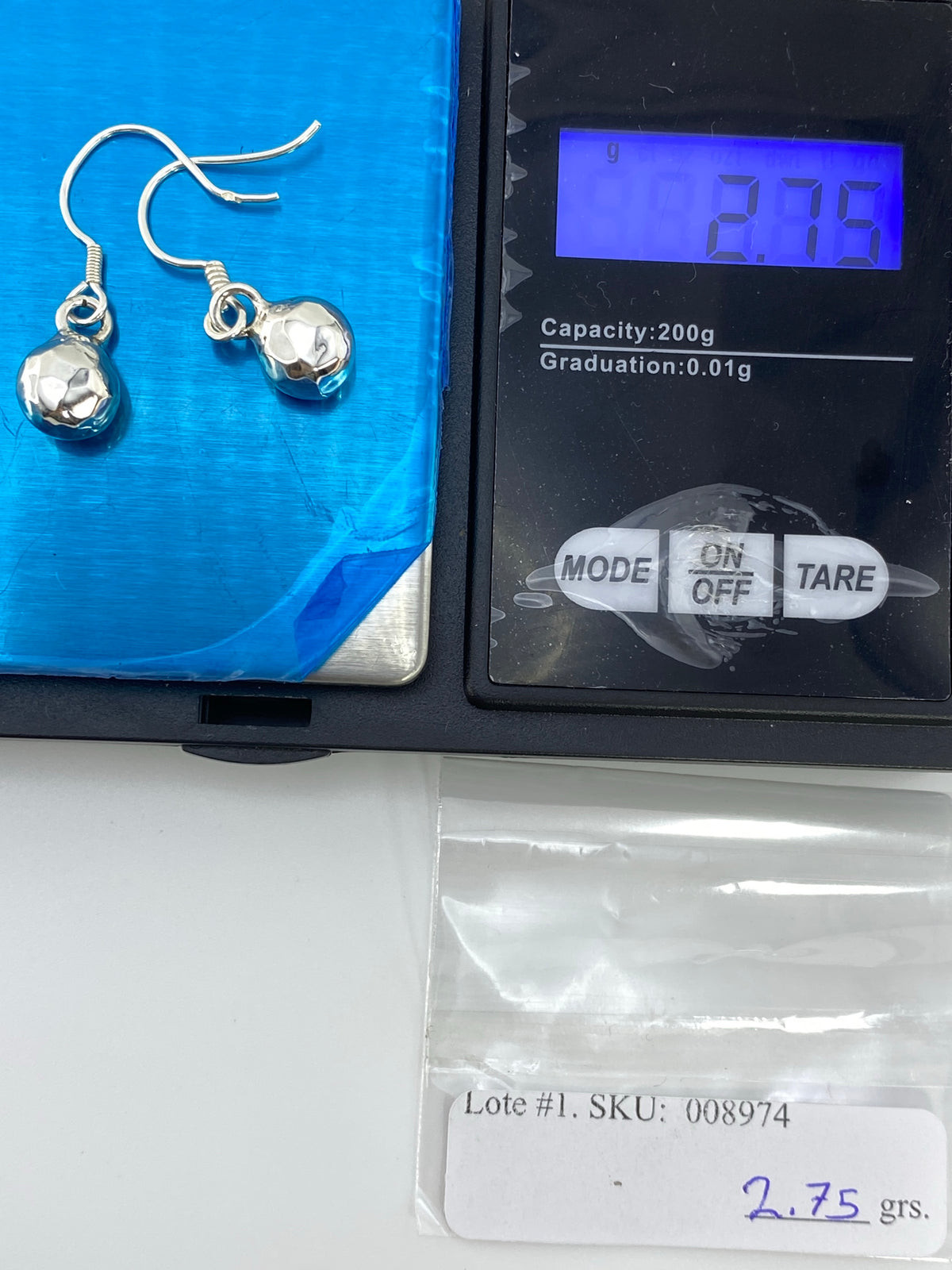 Aretes de Plata Cartoneado Facetado — Taxco 925 — foto 6